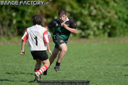 2015-05-16 Rugby Lyons Settimo Milanese U14-Rugby Monza 1077